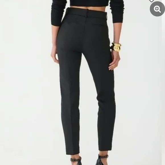 J Crew 365 Cameron High Rise Ankle Dress Pant Stretch Black Size 12 - Picture 2 of 10